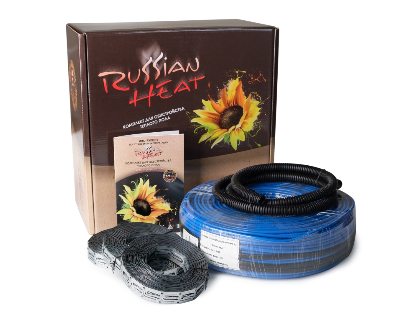 Теплый пол кабельный Russian Heat WFOH/D 1000/20 - 50 м.п.( 10 м.кв.) комплект